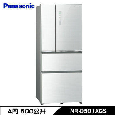 Panasonic 國際 NR-D501XGS-W 冰箱 500L 4門 玻璃 變頻 翡翠白