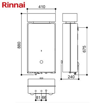 林內 RU-A1023RF 屋外型10L自然排氣熱水器 加強抗風系列 安裝與拆除舊機另計