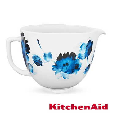 禮品館 【出清】KitchenAid 5Q陶瓷攪拌盆(青花水墨) KNBC攪拌缸蓋2入