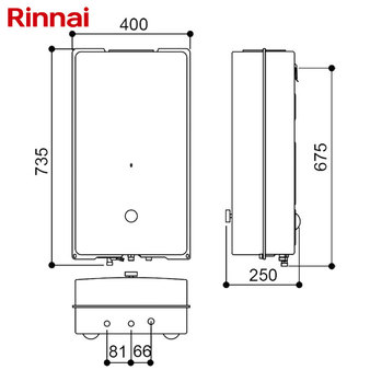 林內 RU-A1223RFN 屋外型12L自然排氣熱水器 一般抗風系列 安裝與拆除舊機另計