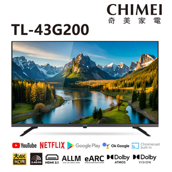 奇美 TL-43G200 43吋 4K Google TV 液晶顯示器 貨到無安裝