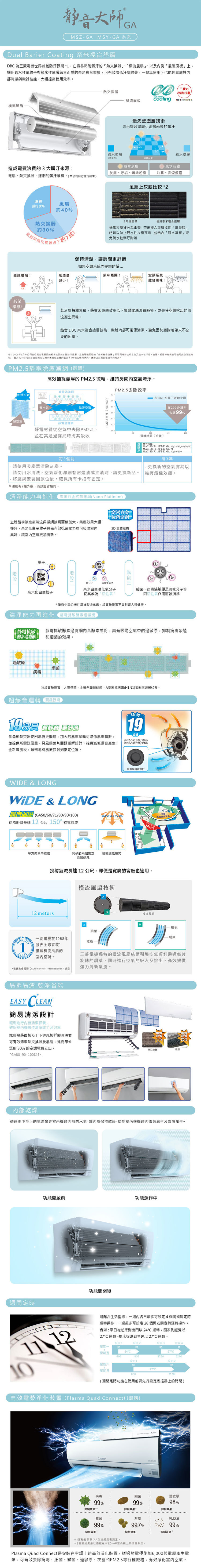 三菱電機 MUZ-GA60NJ 9坪適用 靜音大師GA系列 冷暖 空調 MSZ-GA60NJ