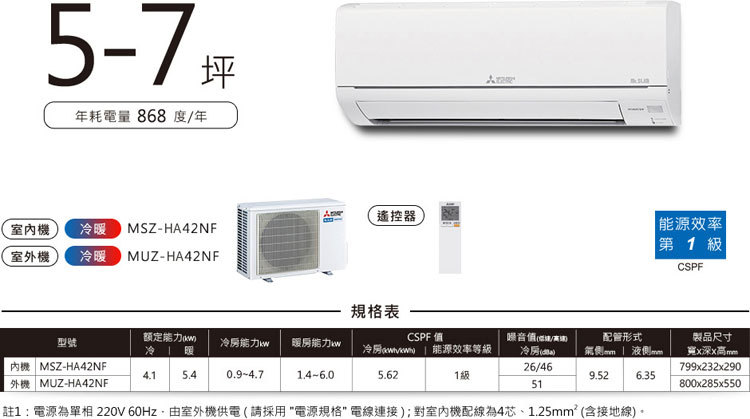 三菱電機 MUZ-HA42NF 6坪適用 靜音大師HA系列 冷暖 空調 MSZ-HA42NF