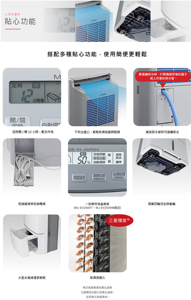 三菱電機 MJ-EH150JT-TW 清淨除濕機 15L/日 適用9-19坪 日本原裝