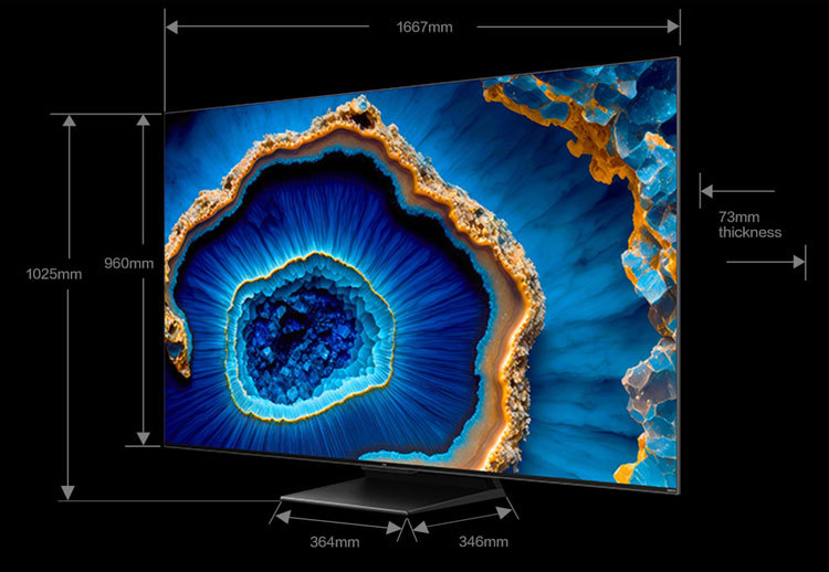 TCL 75C755 75吋 量子智能連網液晶顯示器 QD-Mini LED Google TV