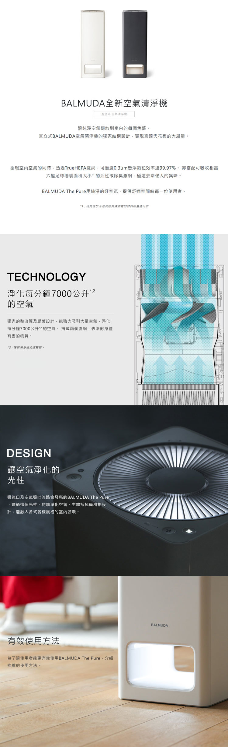 百慕達 A01D-W 空氣清淨機 白色 全新 The Pure 直立式