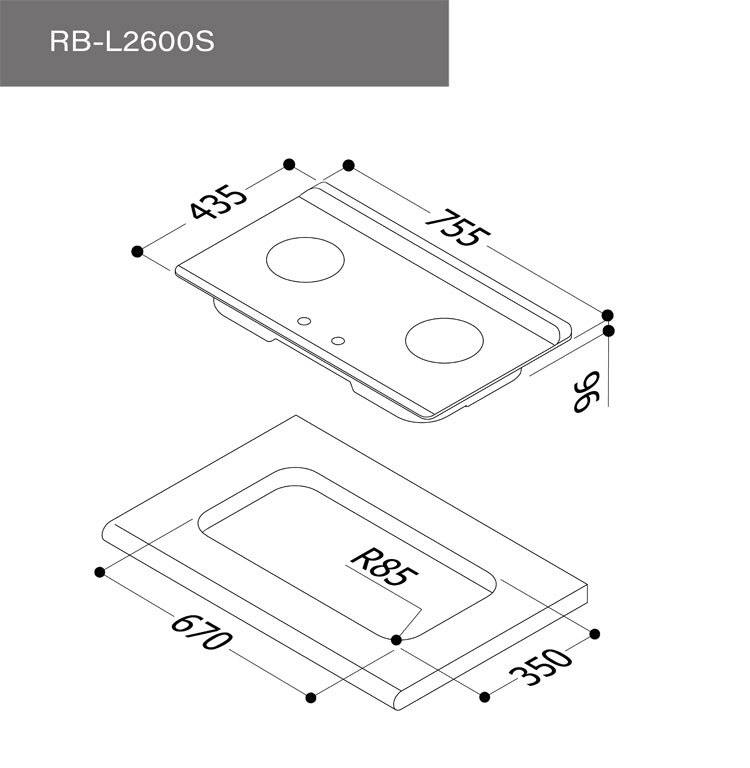 林內 RB-L2600S 檯面式彩焱不銹鋼雙口爐 彩焱系列 安裝與拆除舊機另計