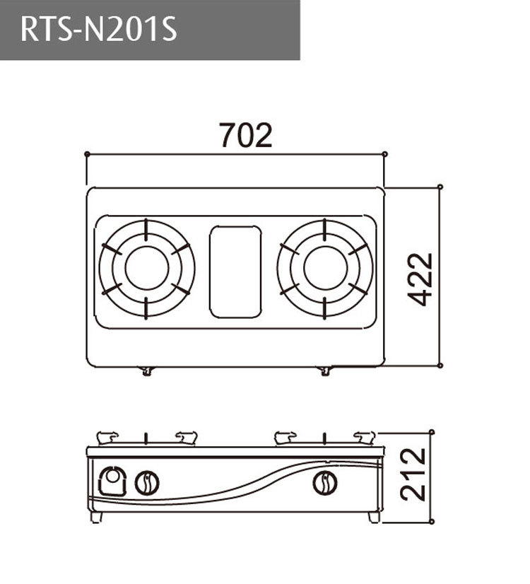 林內 RTS-N201S 台爐式內焰不銹鋼雙口爐 內焰系列 安裝與拆除舊機另計