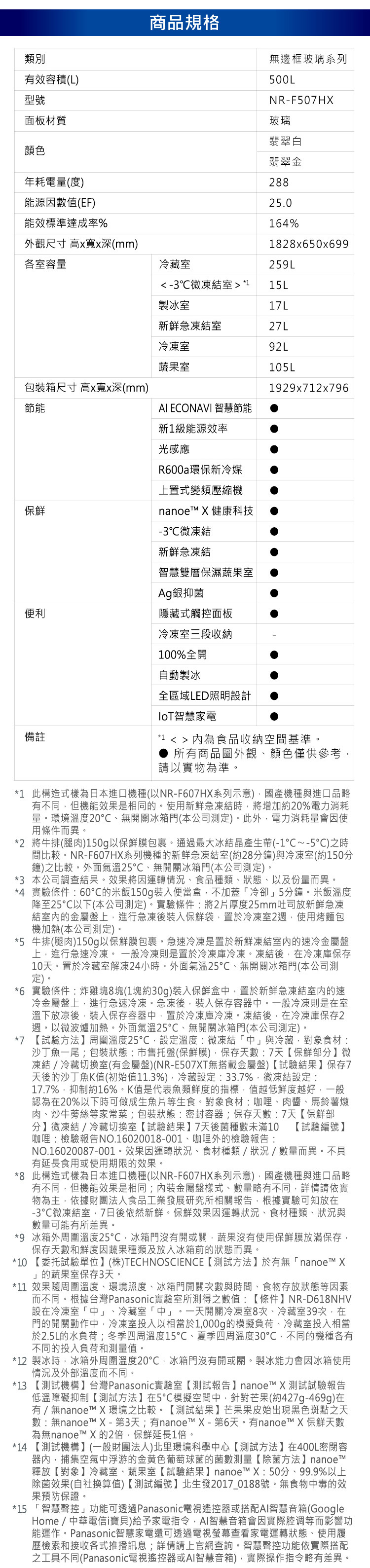 【快速到貨】國際 NR-F507HX 六門電冰箱 500L 無邊框玻璃 翡翠金 日製 限配送台南地區