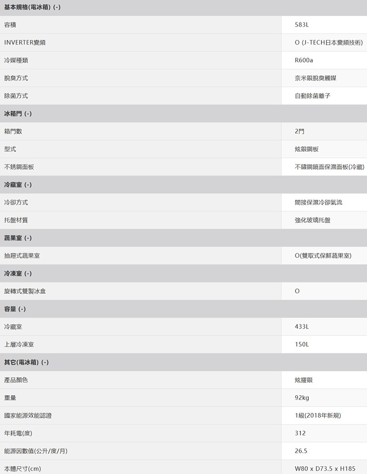 SHARP 夏普 SJ-SD58V-SL 雙門變頻電冰箱 583L 能效1級 自動除菌離子