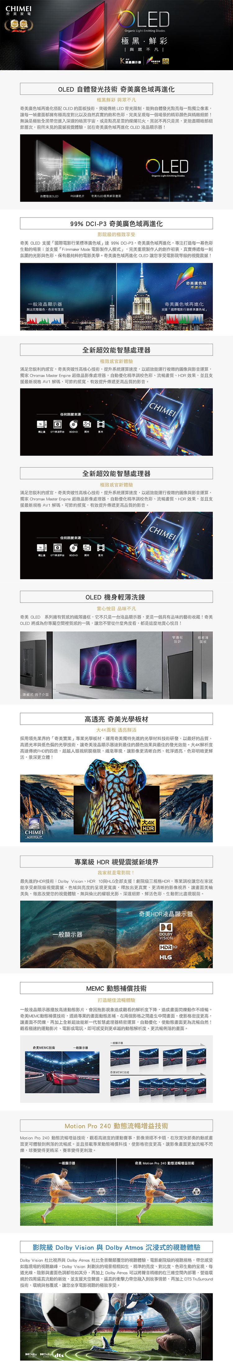 奇美 TL-65K600 65吋 OLED 4K 多媒體液晶顯示器 貨到無安裝